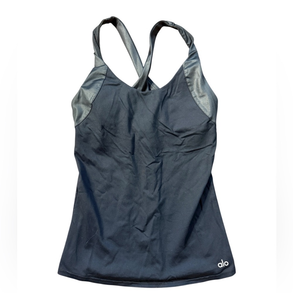 Alo Black and Gray Tank Top XS